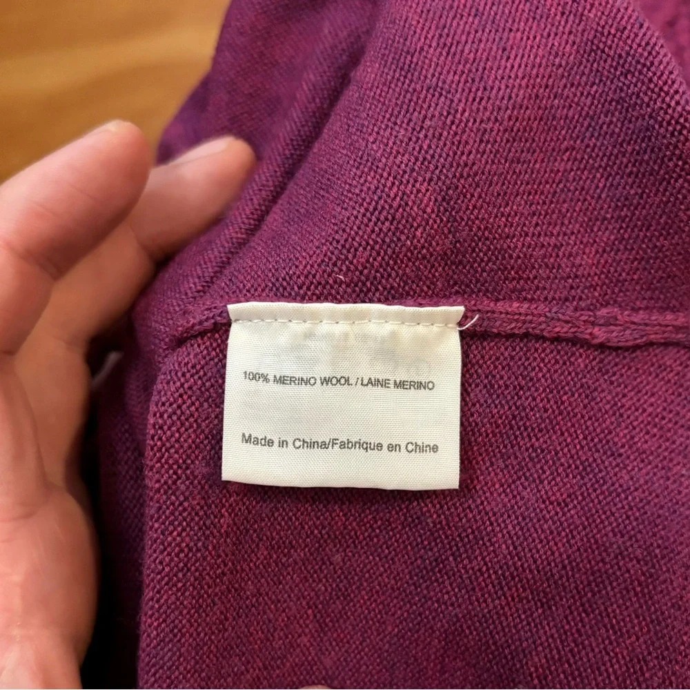 Tory Burch Purple High Neck 100% Merino Wool Sweater Size Small Old Money Preppy